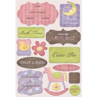 Karen Foster Design - Baby Girl Collection - Stickers - Smiles and Giggles