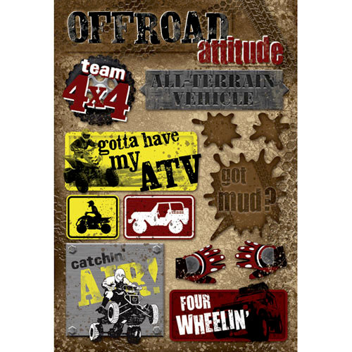 Karen Foster Design - Off Road Collection - Cardstock Stickers - Off Road Attitude