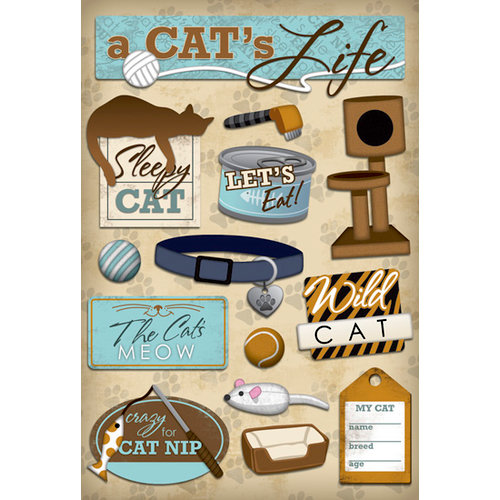 Karen Foster Design - Cat Collection - Cardstock Stickers - A Cat's Life