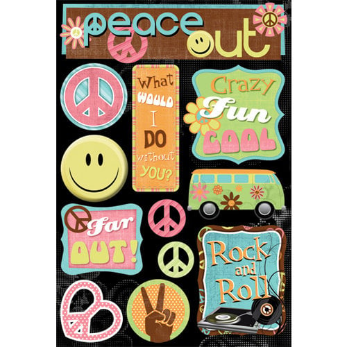 Karen Foster Design - Peace Collection - Cardstock Stickers - Peace Out