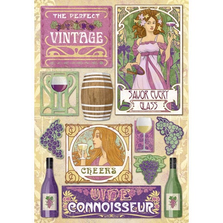 Karen Foster Design - Winery Collection - Cardstock Stickers - The Perfect Vintage