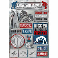 Karen Foster Design - Wrestling Collection - Cardstock Stickers - Take 'Em Down