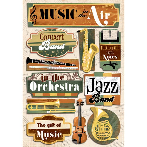 Karen Foster Design - Orchestra and Band Collection - Cardstock Stickers - Music In The Air