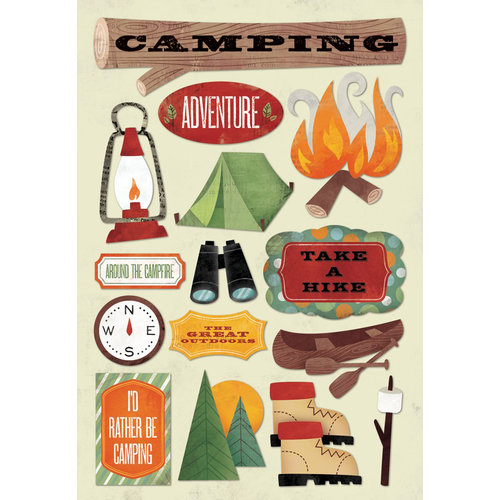 Karen Foster Design - Camping Collection - Cardstock Stickers - I Would Rather Be Camping