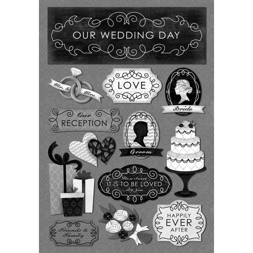 Karen Foster Design - Wedding Collection - Cardstock Stickers - Happily Ever After