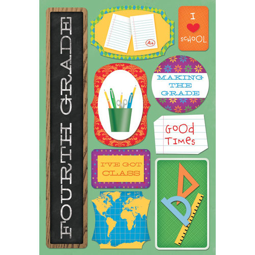 Karen Foster Design - School Collection - Cardstock Stickers - I Am In Fourth Grade