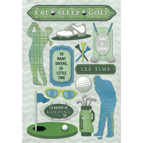 Karen Foster Design - Golf Collection - Cardstock Stickers - Eat Sleep Golf