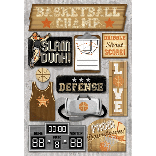 Karen Foster Design - Cardstock Stickers - Basketball Champ