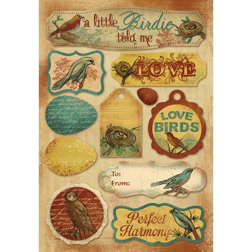 Karen Foster Design - Cardstock Stickers - Vintage Birds