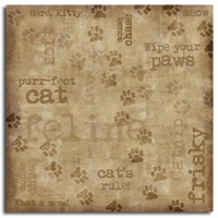 Karen Foster Design Patterned Paper - Cat Tracks, CLEARANCE