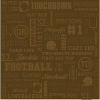 Karen Foster Design - Touchdown Collection - Patterned Paper - Brown Football Collage