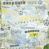 Karen Foster Design - Soccer Collection - Patterned Paper - Soccer Collage, CLEARANCE