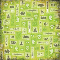 Karen Foster Design - Halloween Collection - Patterned Paper - Ghoulish Green, CLEARANCE