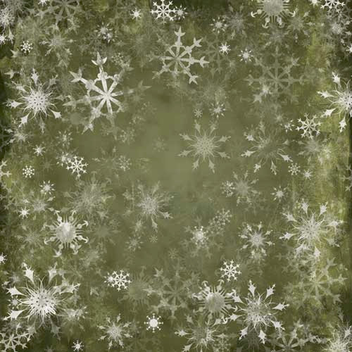 Karen Foster Design - Christmas Collection - 12 x 12 Paper - Green Snowflakes