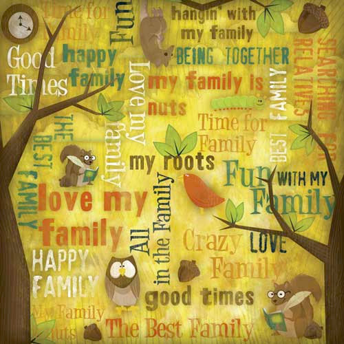 Karen Foster Design - Kids' Ancestry Collection - 12 x 12 Paper - Family Fun Collage