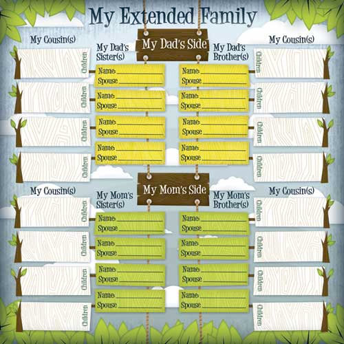 Karen Foster Design - Kids' Ancestry Collection - 12 x 12 Paper - My Family Chart