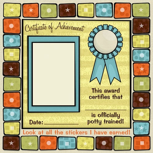 Karen Foster Design - Potty Training Collection - 12 x 12 Paper - Potty Certificate