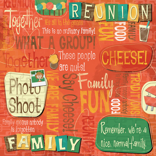 Karen Foster Design - Family Reunion Collection - 12 x 12 Paper - We Are Family Collage