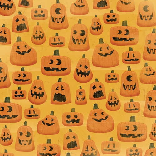 Karen Foster Design - Halloween Collection - 12 x 12 Paper - Creepy Carvings