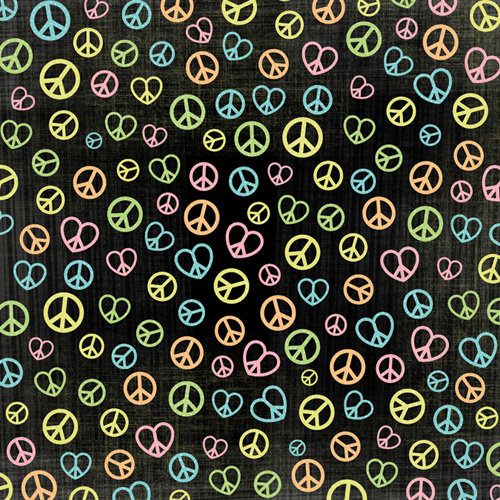 Karen Foster Design - Peace Collection - 12 x 12 Paper - Peace Signs