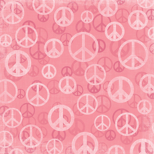 Karen Foster Design - Peace Collection - 12 x 12 Paper - Pink Peace