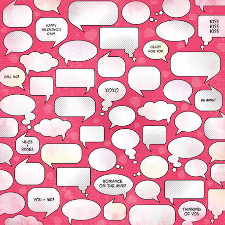 Karen Foster Design - Valentine's Collection - 12 x 12 Paper - Love Bubbles