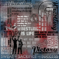 Karen Foster Design - Wrestling Collection - 12 x 12 Paper - Wrestling Is Life Collage