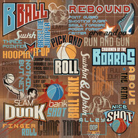 Karen Foster Design - Basketball Collection - 12 x 12 Paper - B-Ball Collage