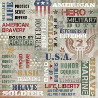 Karen Foster Design - Military Collection - 12 x 12 Paper - American Hero Collage