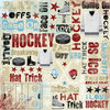 Karen Foster Design - Hockey Collection - 12 x 12 Paper - I Love Hockey Collage