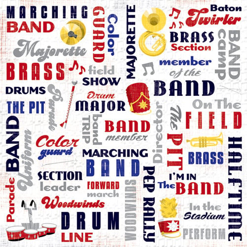 Karen Foster Design - Marching Band Collection - 12 x 12 Paper - Marching Band Collage