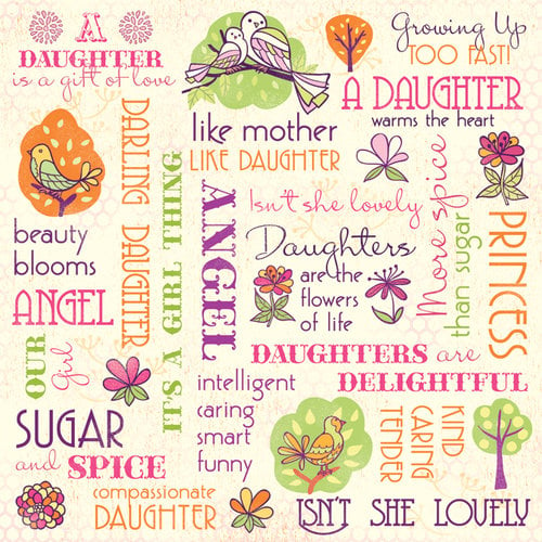 Karen Foster Design - Daughter and Son Collection - 12 x 12 Paper - Darling Daughter Collage