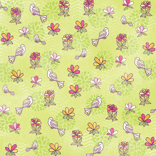 Karen Foster Design - Daughter and Son Collection - 12 x 12 Paper - Birds and Flowers