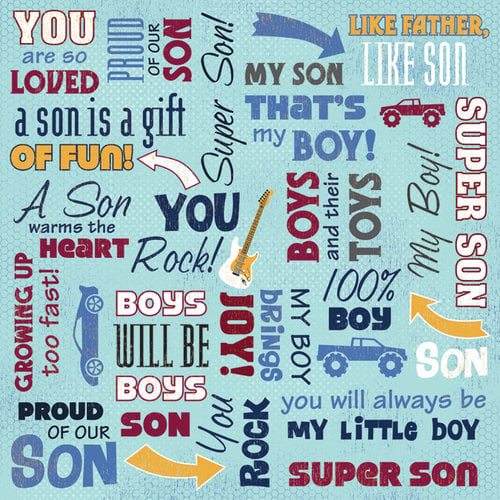 Karen Foster Design - Daughter and Son Collection - 12 x 12 Paper - Super Son Collage