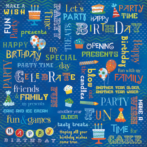 Karen Foster Design - Birthday Collection - 12 x 12 Paper - Party Time Collage