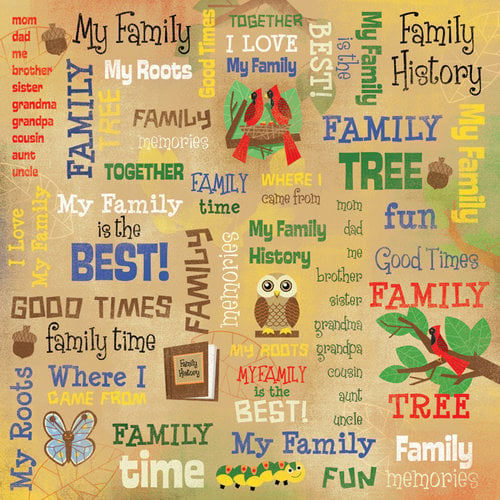 Karen Foster Design - Kid's Ancestry Collection - 12 x 12 Paper - My Family Collage