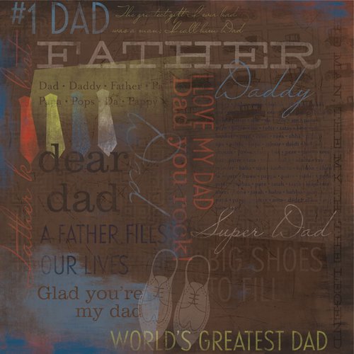 Karen Foster Design - Dad Collection - 12 x 12 Paper - Number 1 Dad Collage