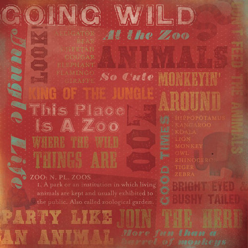Karen Foster Design - Zoo Collection - 12 x 12 Paper - At The Zoo Collage