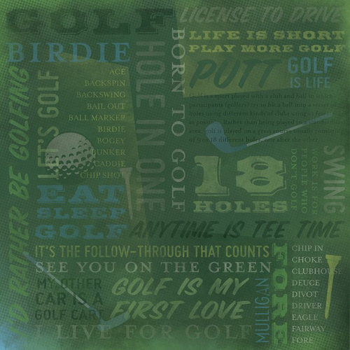 Karen Foster Design - Golf Collection - 12 x 12 Paper - Golf Is Life Collage