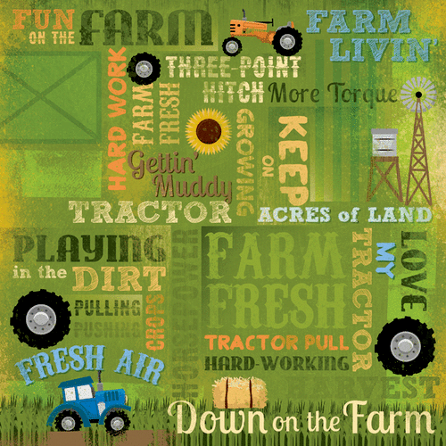 Karen Foster Design - 12 x 12 Paper - Love My Tractor Collage