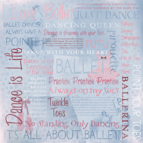 Karen Foster Design - 12 x 12 Paper - I Love Ballet Collage