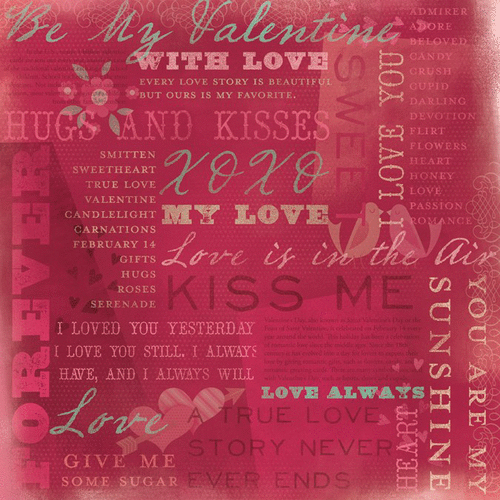 Karen Foster Design - 12 x 12 Paper - With Love Collage
