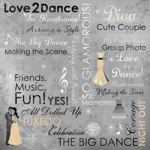 Karen Foster Design - 12 x 12 Paper - Love 2 Dance Collage