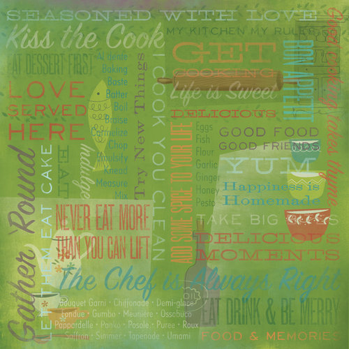 Karen Foster Design - 12 x 12 Paper - Kiss The Cook Collage