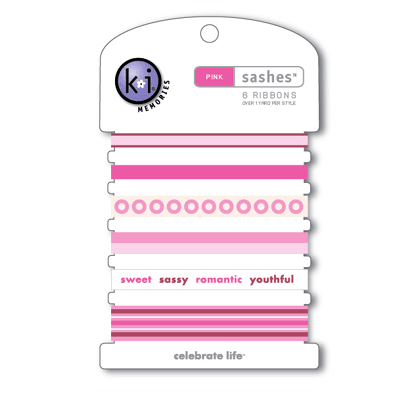 KI Memories - Color Theory Collection - Pink - Sashes Ribbon, CLEARANCE