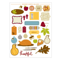 KI Memories - Grateful Thanksgiving Set Collection - Chipboard Shapes - Grateful Chip Shapes, CLEARANCE