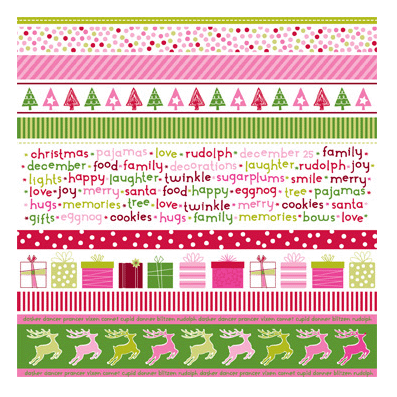 KI Memories - Holiday Collection - Joyful Set - Christmas - Frosty Patterns Paper - Multi Stripe, CLEARANCE