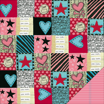 KI Memories - Love Elsie - Roxie Collection - Double Sided Paper - Roxie Quilt, BRAND NEW