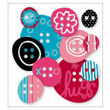 KI Memories - Love Elsie - Roxie Collection - Chipboard Buttons - Roxie Rounds, BRAND NEW