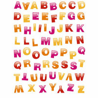 KI Memories - Groovy Collection - Alphabet Epoxy Stickers - Gel Candy